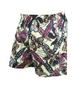 Short Estampado Tactel Elastano Extra Grande Plus Size flor Bege